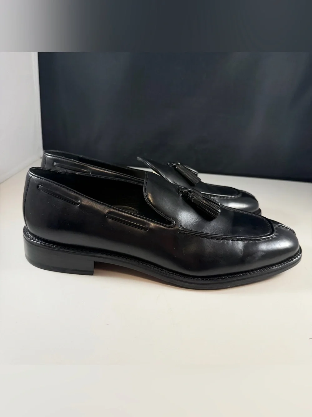 Cole Haan City Mens Black Leather Tassel Loafers- Size 10.5 C- New No Box (Read)
